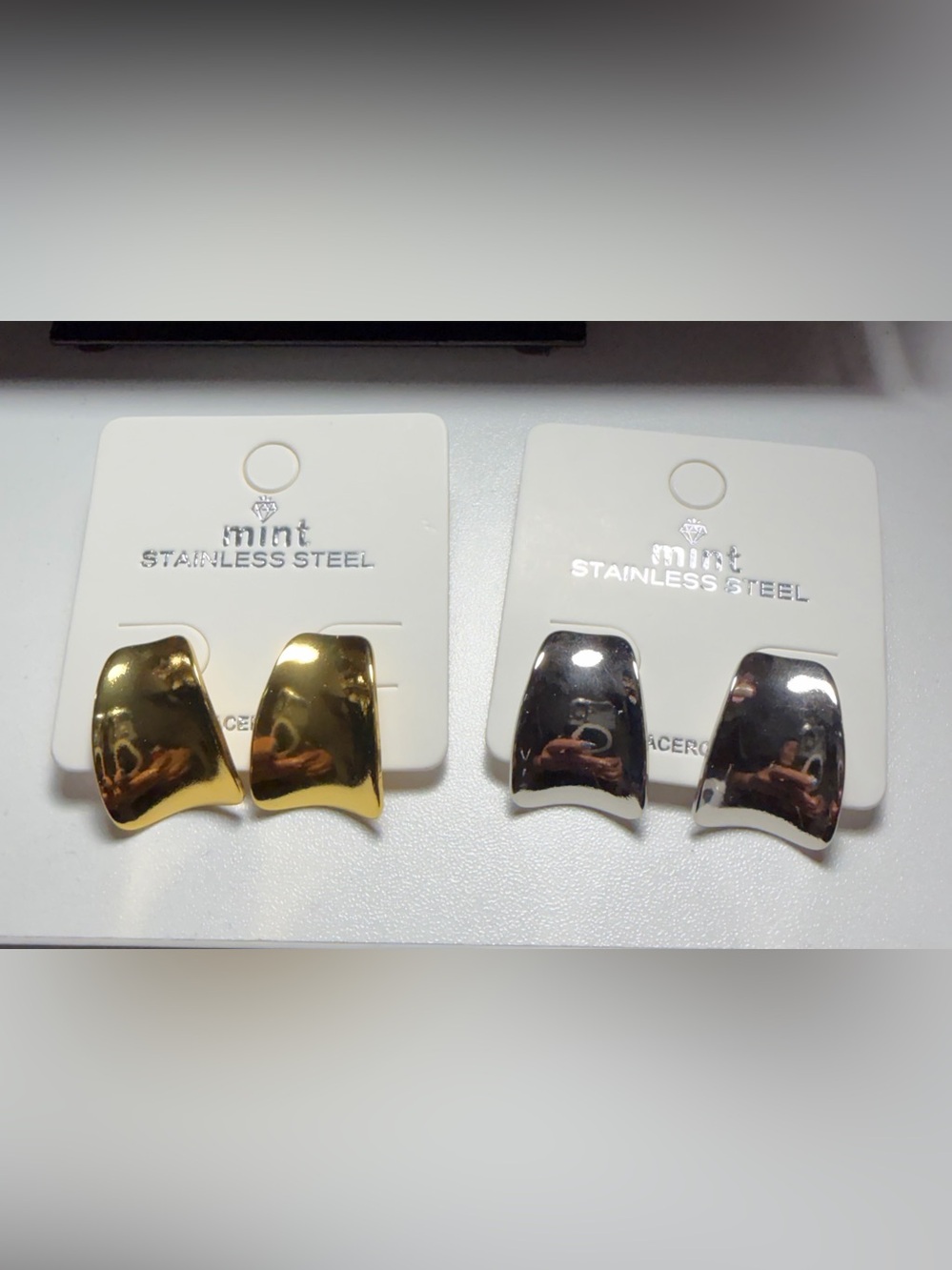 Mint Stainless Steel Earrings Gold and Silver Tones